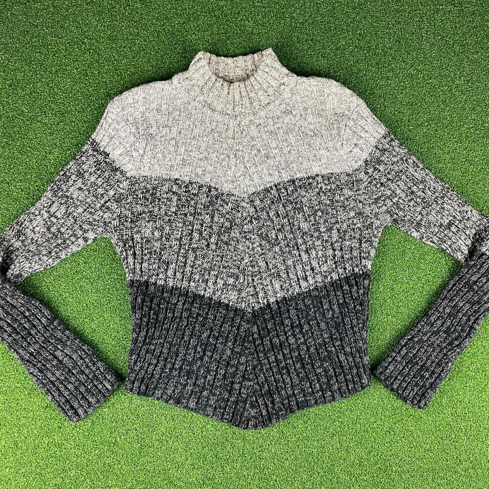 Vintage Y2K Fiorlini Intl. Tones of Gray Knit Angel Cut Sweater Sz XL
